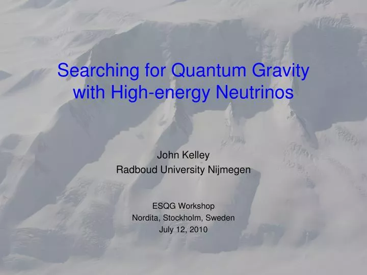 searching for quantum gravity with high energy neutrinos