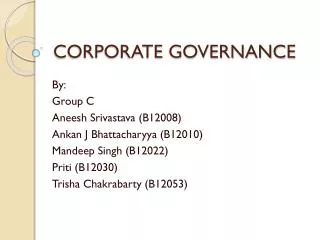 CORPORATE GOVERNANCE