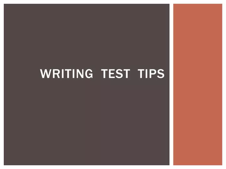 writing test tips