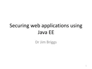 Securing web applications using Java EE