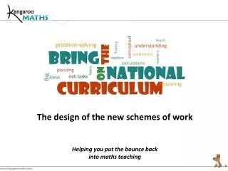 The design of the new schemes of work Helping you put the bounce back into maths teaching