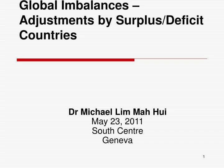 global imbalances adjustments by surplus deficit countries