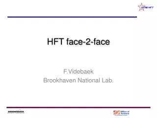 HFT face-2-face