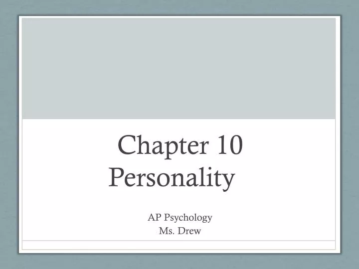 chapter 10 personality