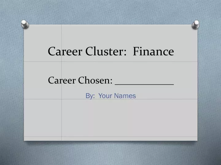 career cluster finance career chosen