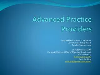 Advanced Practice Providers