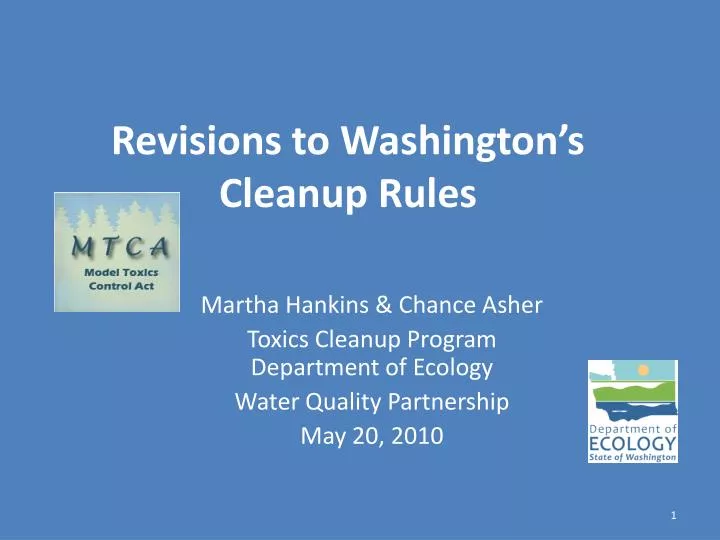 revisions to washington s cleanup rules