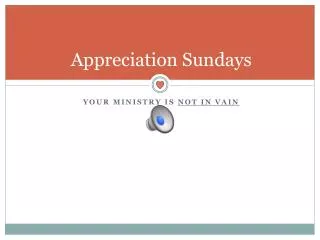 Appreciation Sundays