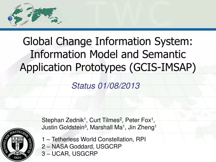 global change information system information model and semantic application prototypes gcis imsap