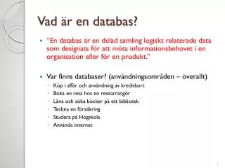 vad r en databas