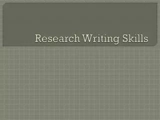 Research Writing Skills