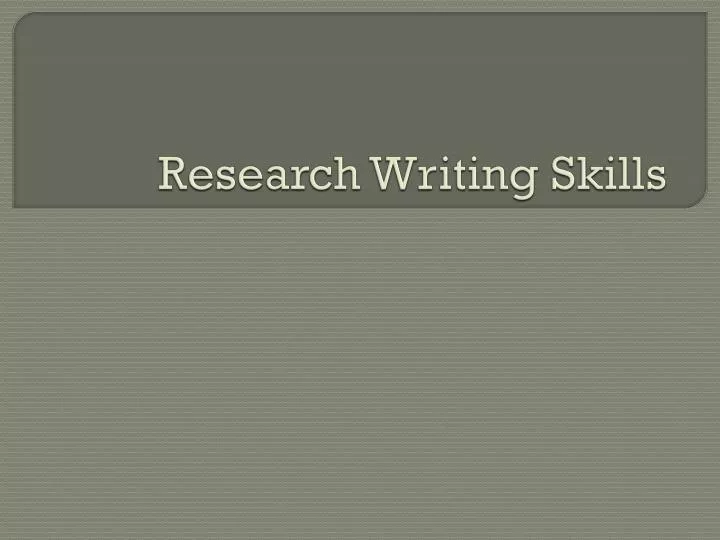 research writing skills