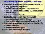 Advanced propulsion systems (3 lectures) - slide 1