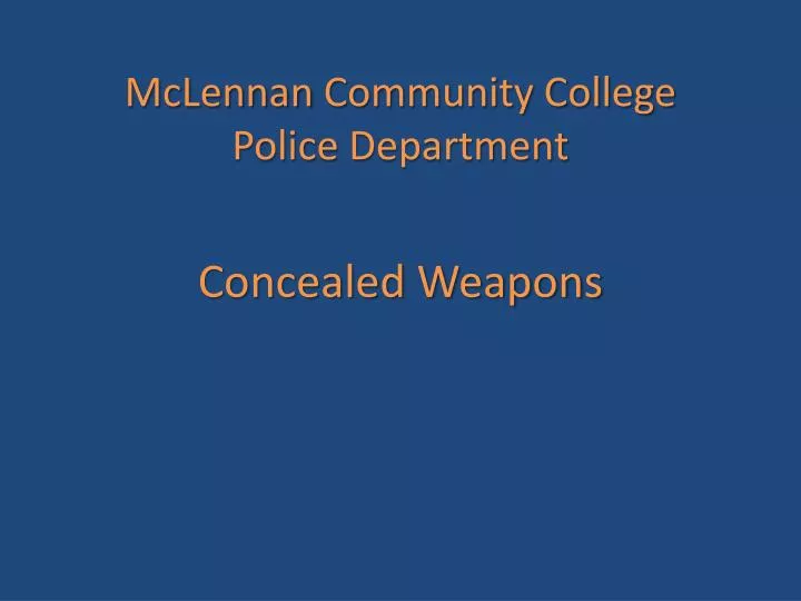 mclennan community college police department