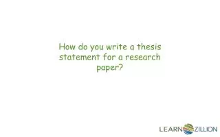How do you write a thesis statement for a research paper?