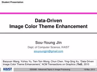 Data-Driven Image Color Theme Enhancement