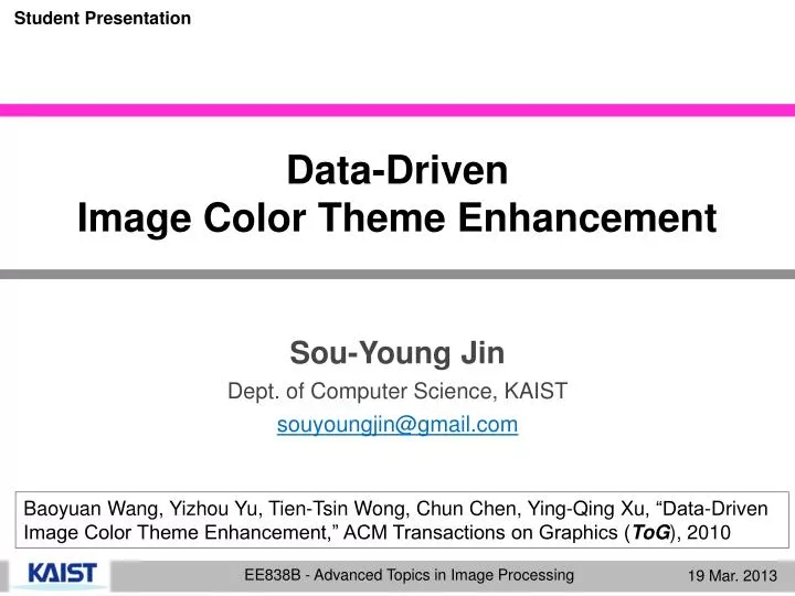 data driven image color theme enhancement