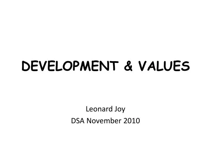 development values