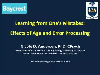 Learning from One’s Mistakes: Effects of Age and Error Processing