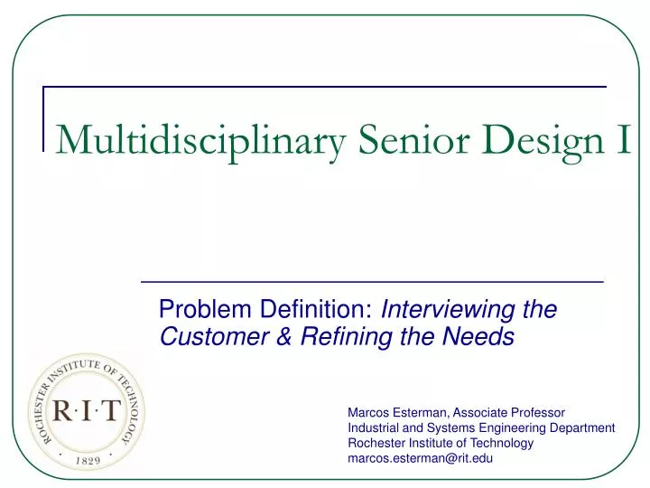 multidisciplinary senior design i