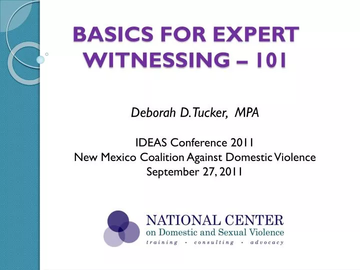 basics for expert witnessing 101