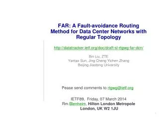 FAR: A Fault-avoidance Routing Method for Data Center Networks with Regular Topology