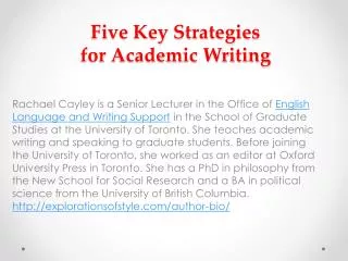 Five Key Strategies for Academic Writing