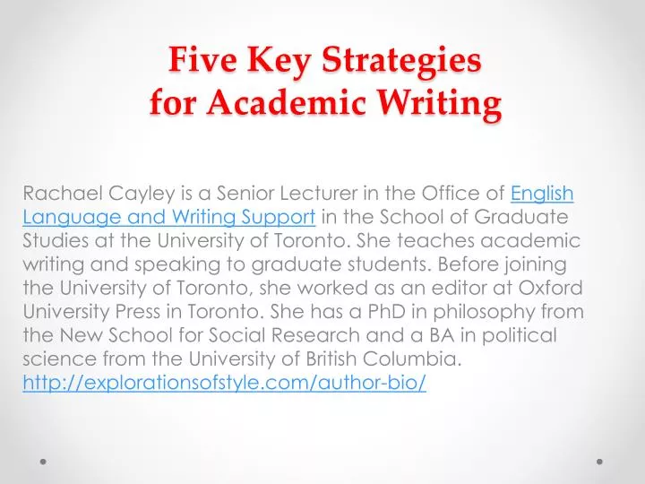 five key strategies for academic writing