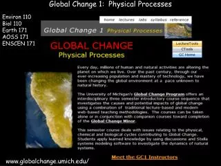 Global Change 1: Physical Processes