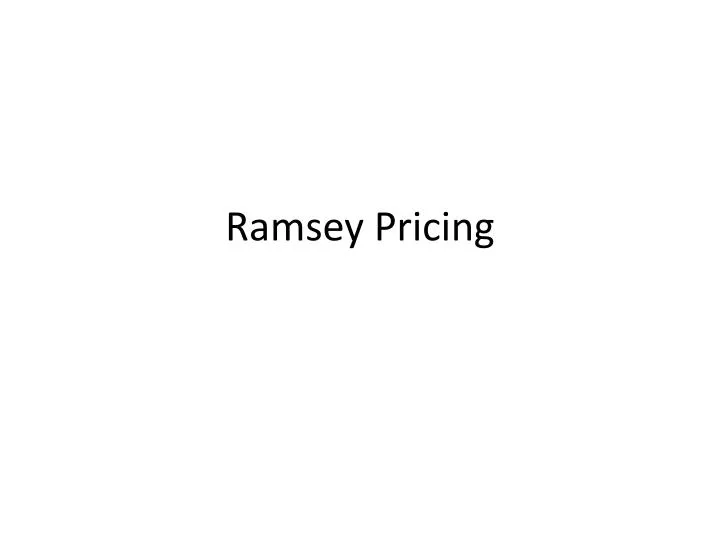 ramsey pricing