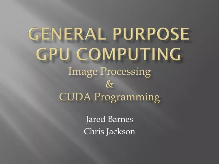 general purpose gpu computing