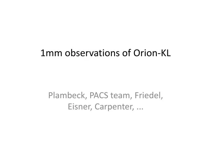 1mm observations of orion kl