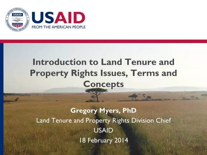 introduction to land tenure and property rights issues terms and concepts