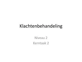 klachtenbehandeling