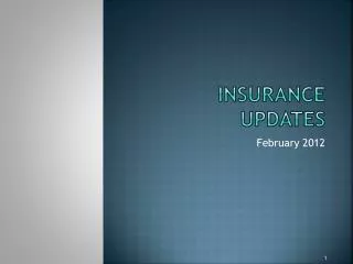 Insurance UPDATES