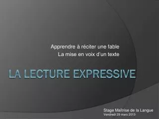 apprendre r citer une fable la mise en voix d un texte