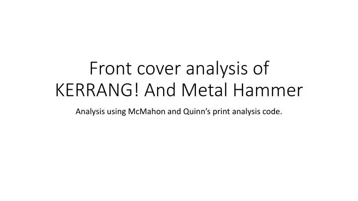 front cover analysis of kerrang and metal hammer