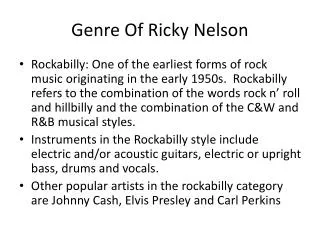 Genre Of Ricky Nelson