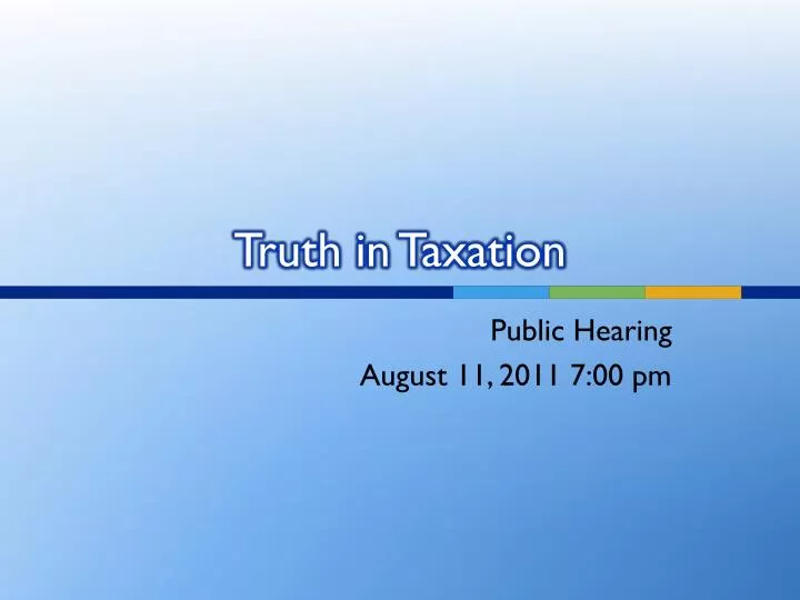 truth in taxation