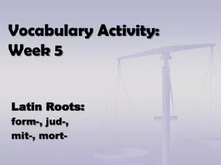 Vocabulary Activity: Week 5