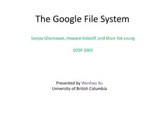 The Google File System