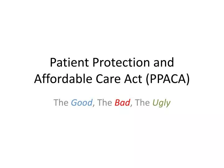 patient protection and affordable care act ppaca