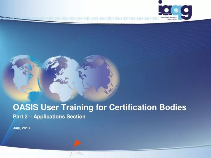oasis user training for certification bodies