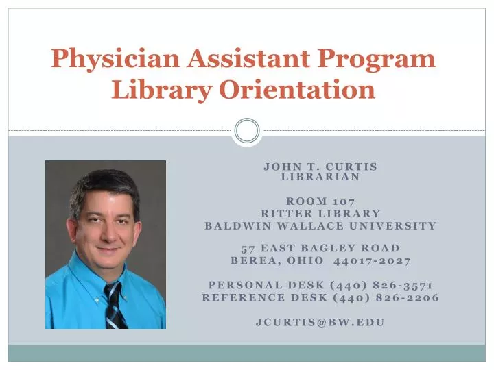 physician assistant program library orientation