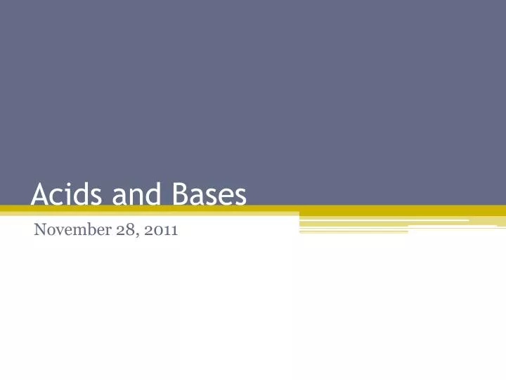 acids and bases