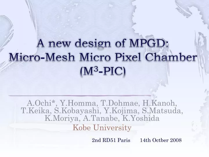a new design of mpgd micro mesh micro pixel chamber m 3 pic
