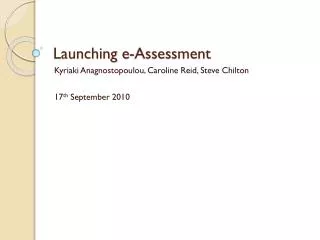Launching e-Assessment