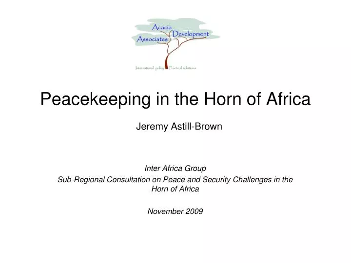 peacekeeping in the horn of africa