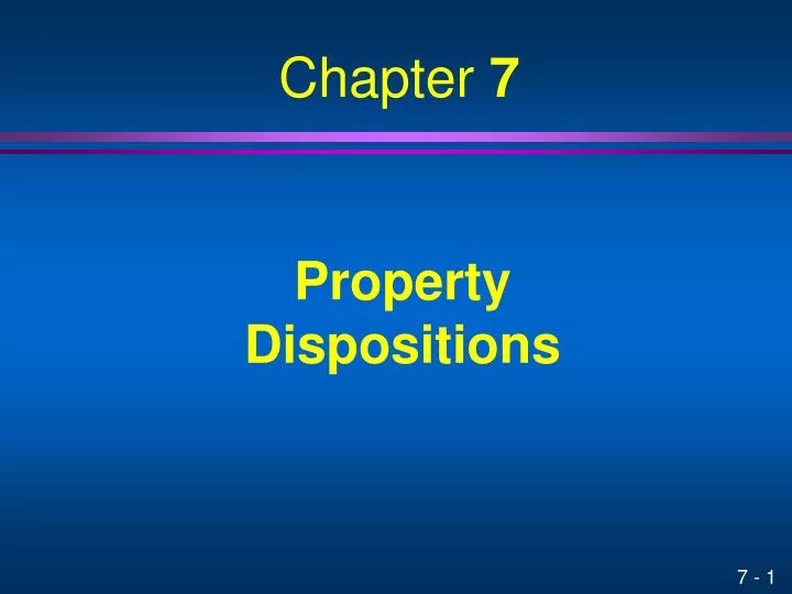 property dispositions