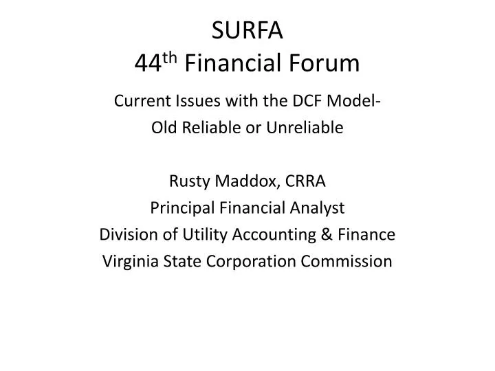 surfa 44 th financial forum